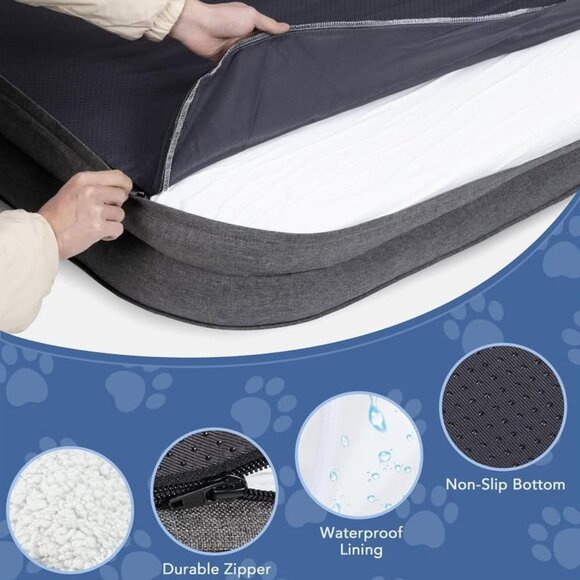 NEW/Unused: Small dog memory foam comfort bed - machine washable cover - Picture 3 of 5